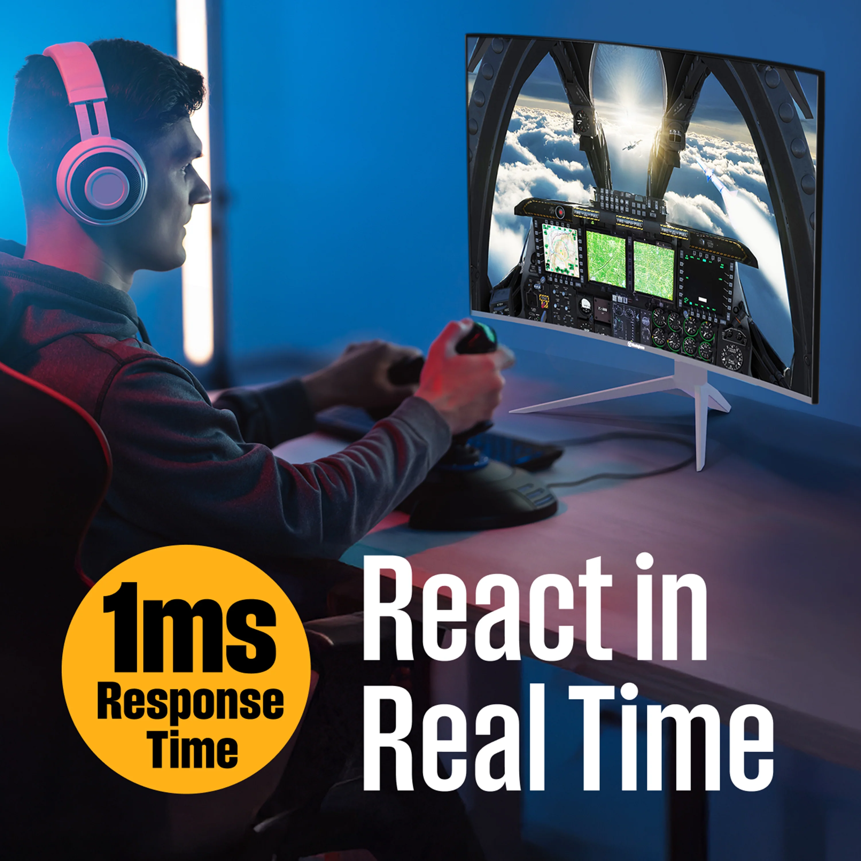 27" Curved FHD Gaming Monitor in White - Image 6