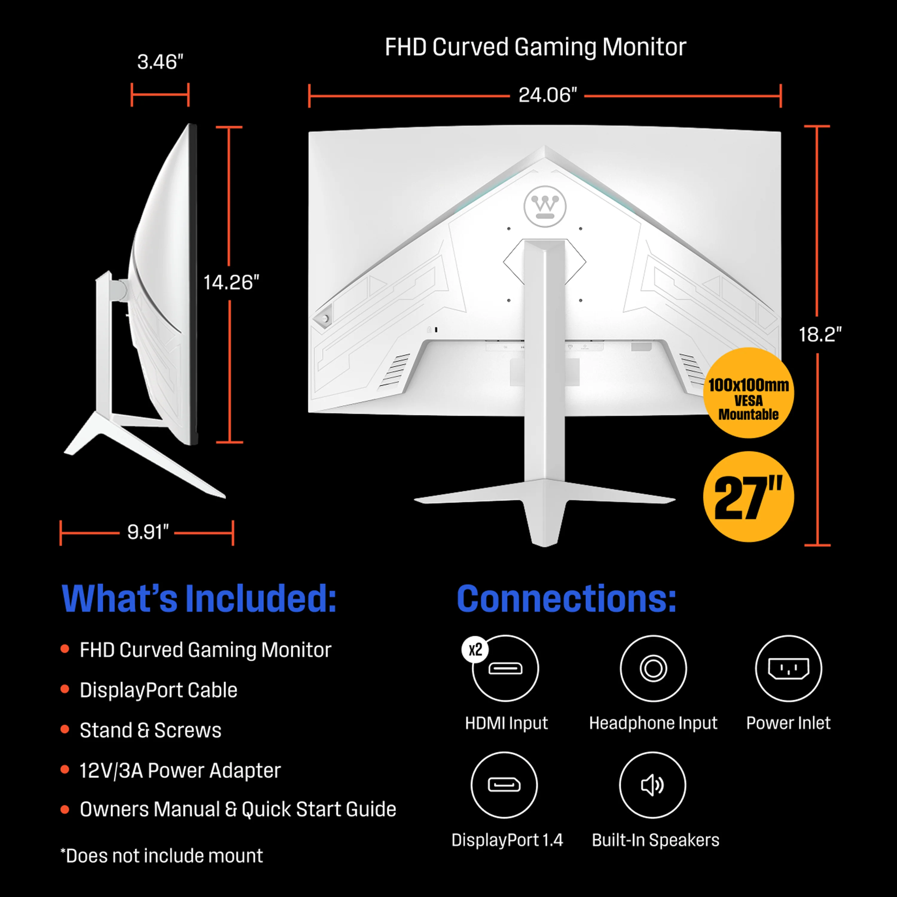 27" Curved FHD Gaming Monitor in White - Image 9