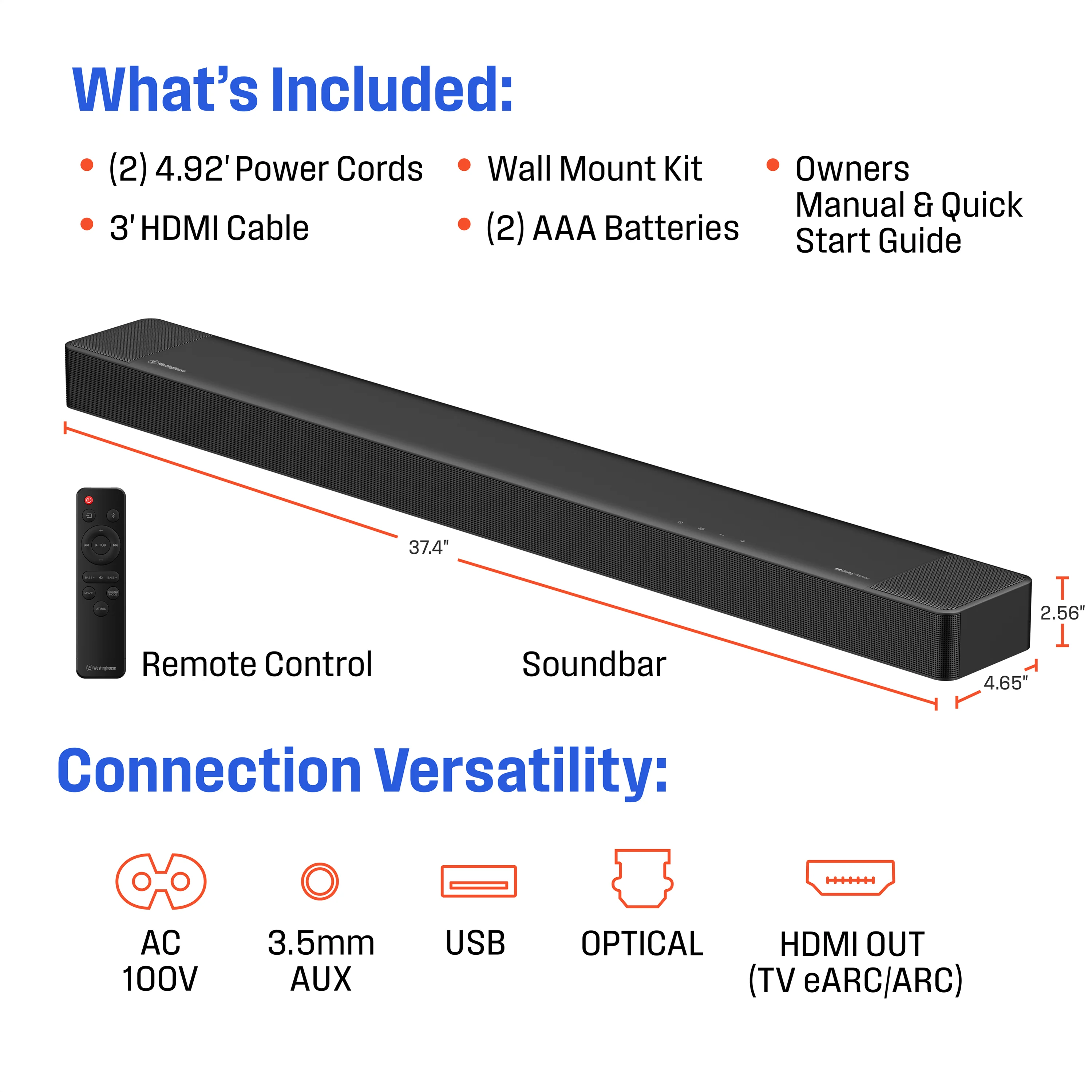 3.1.2 Channel All-In-One Soundbar with Built in Subwoofer - Image 7