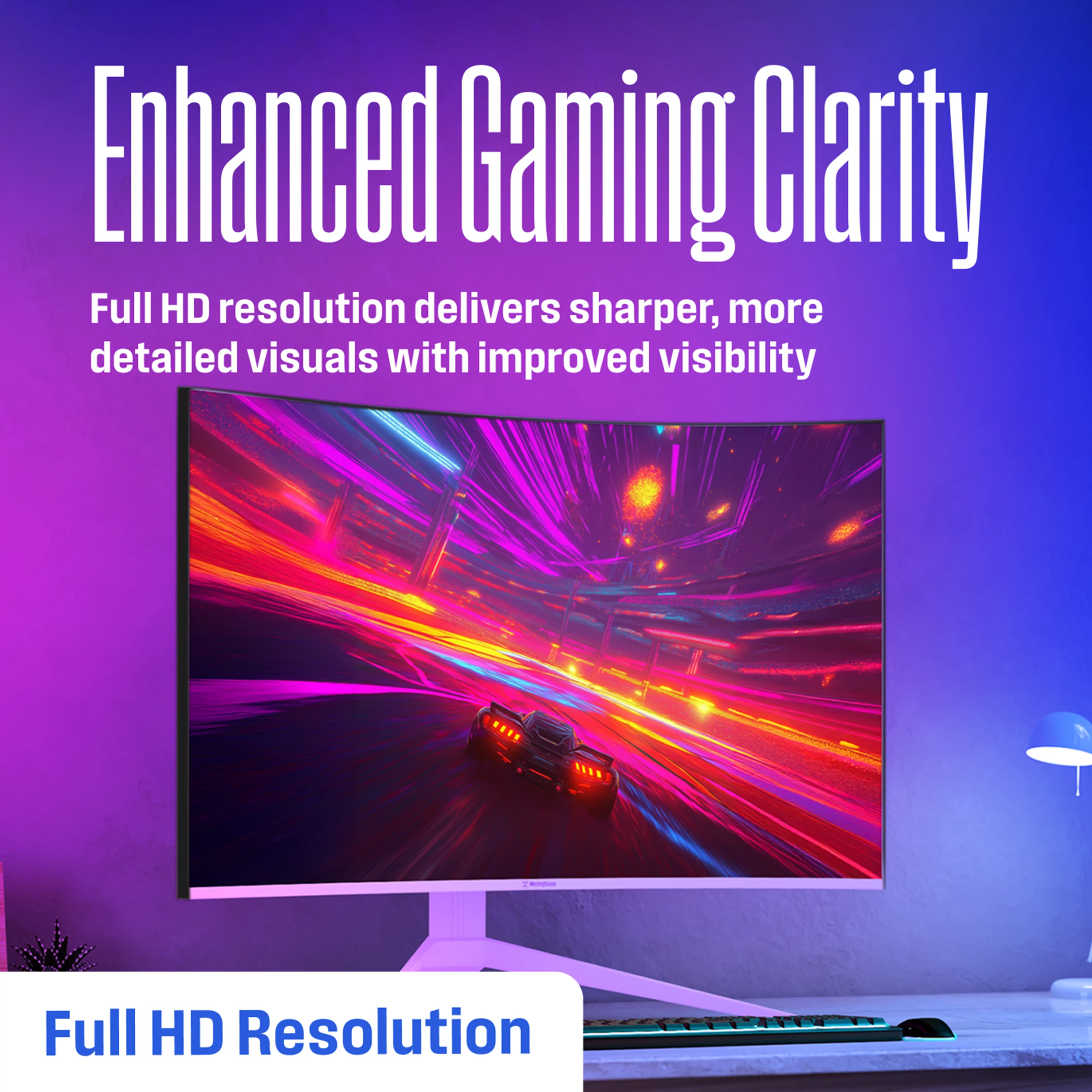 32" Curved FHD Gaming Monitor in White - Image 4