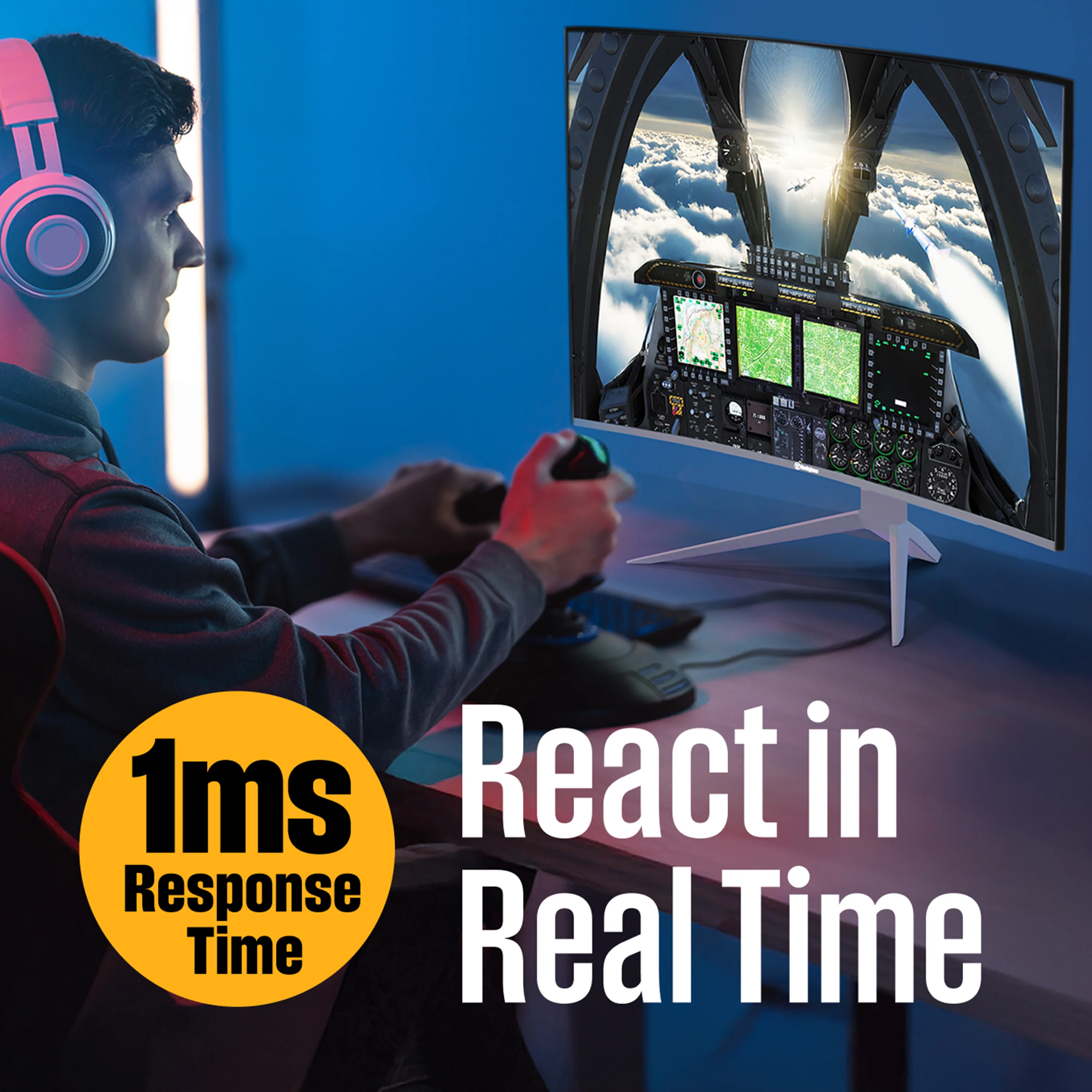 32" Curved FHD Gaming Monitor in White - Image 6