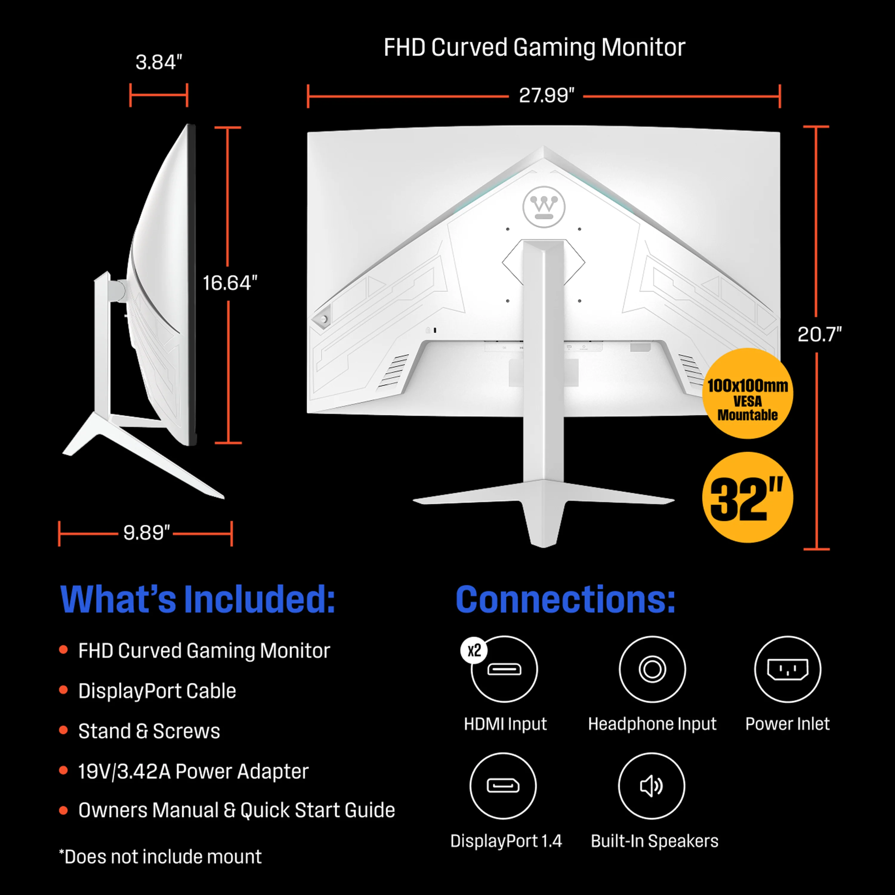 32" Curved FHD Gaming Monitor in White - Image 9