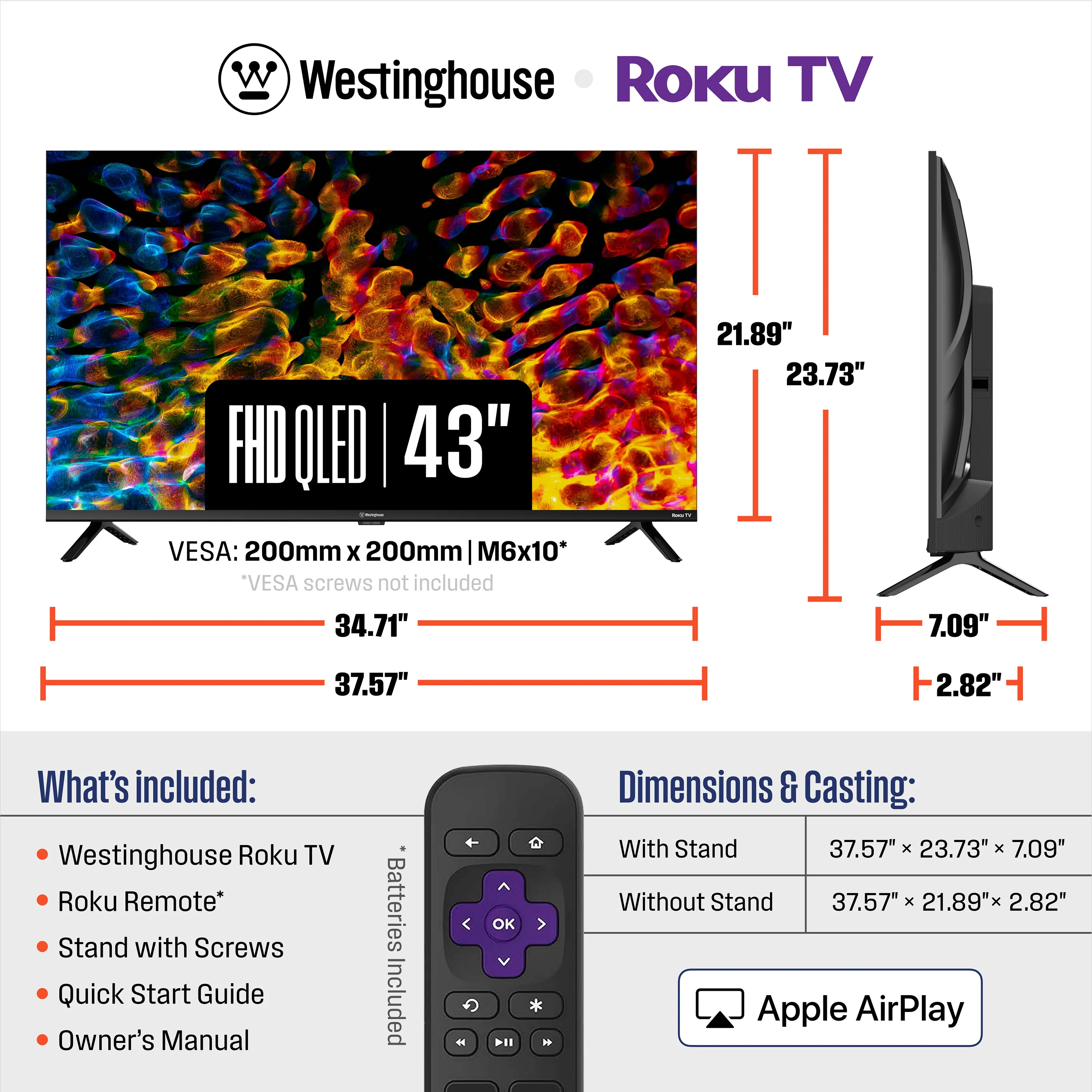 43" FHD QLED Smart Roku TV - Image 5