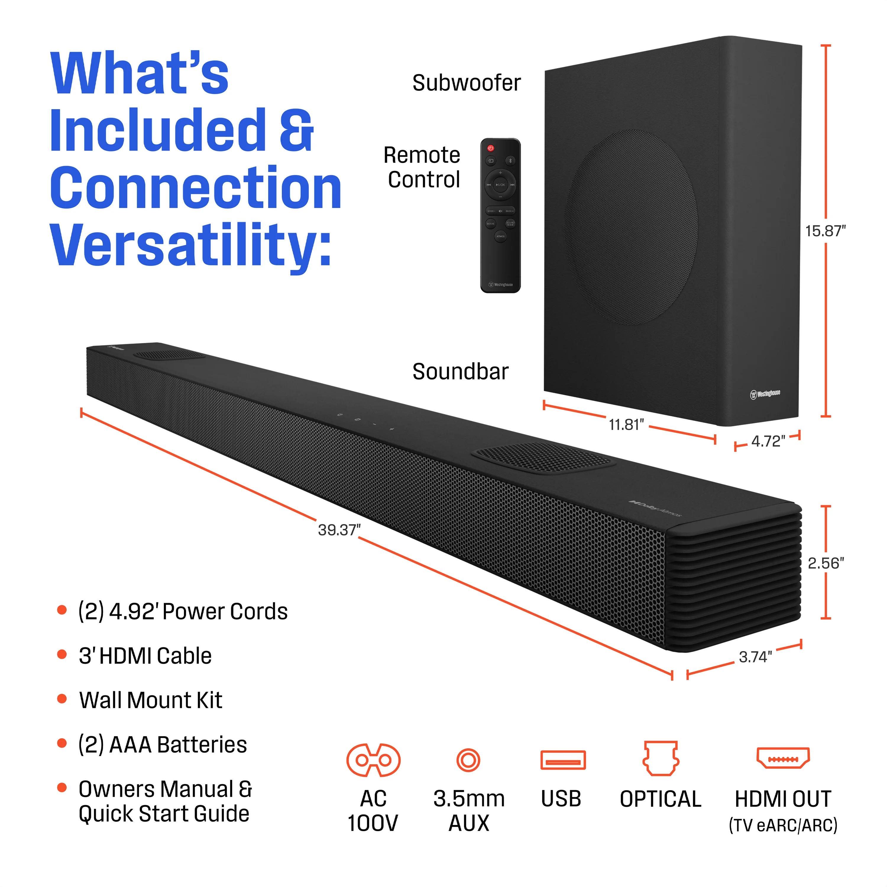 5.1.2 Channel Soundbar with Subwoofer - Image 7