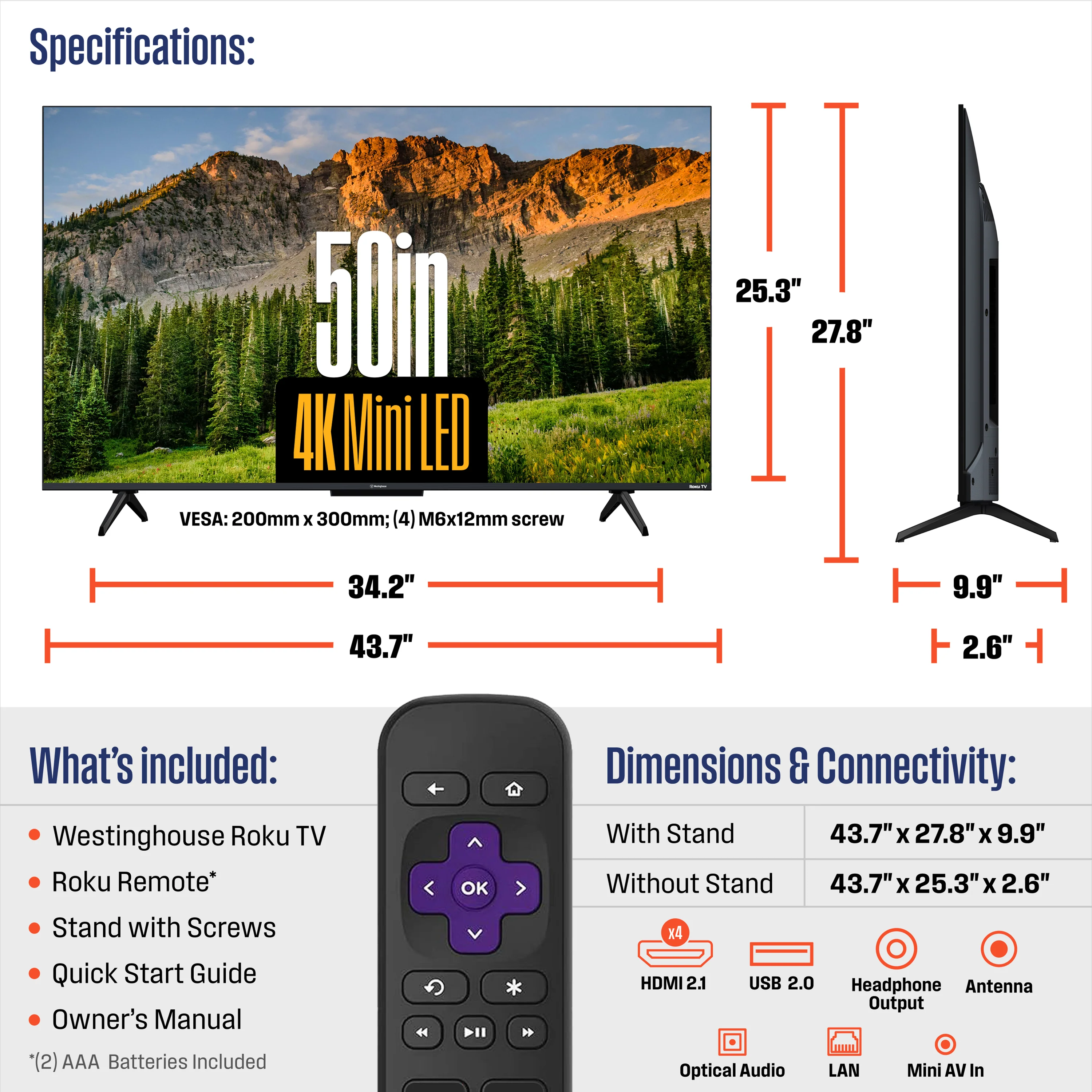 50” Mini-LED 4K UHD Roku TV - Image 5