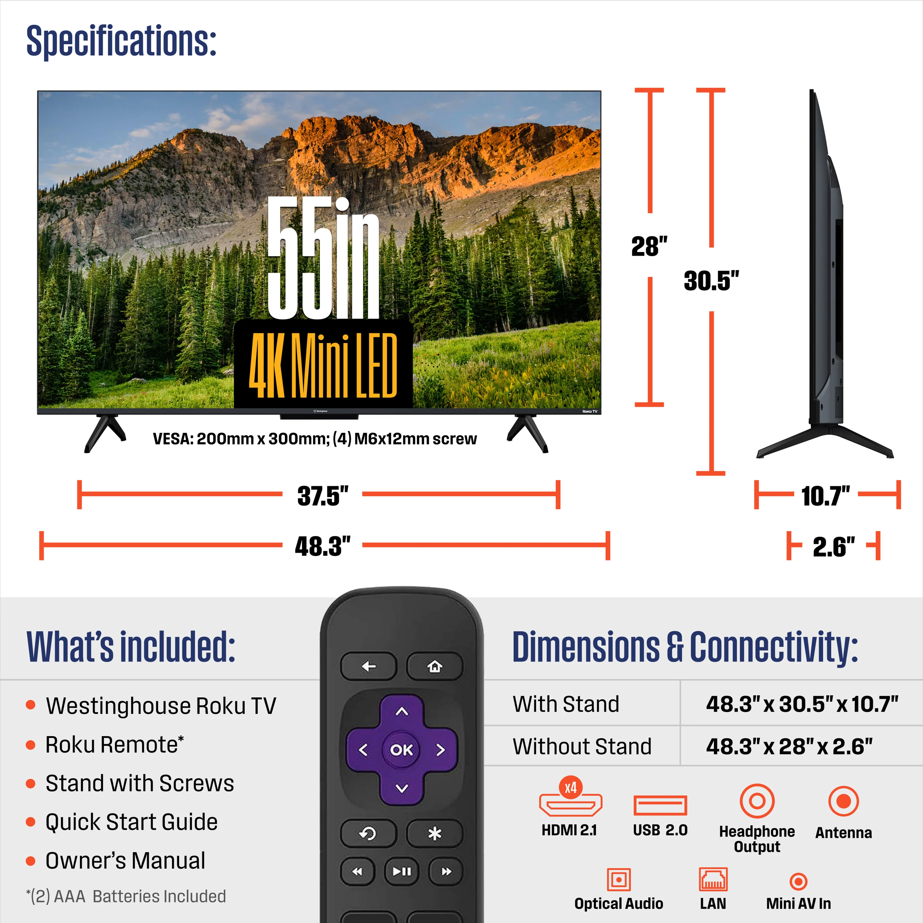 55” Mini-LED 4K UHD Roku TV - Image 5