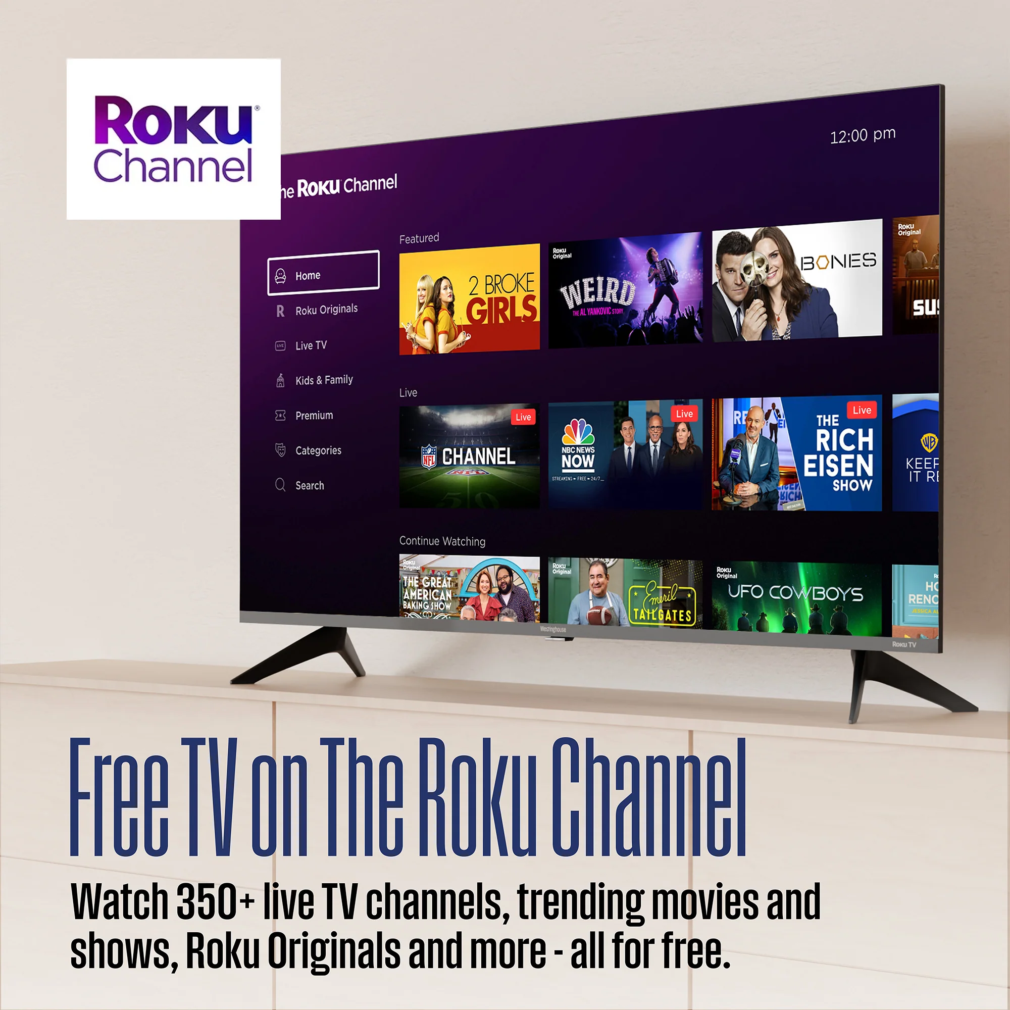 65″ Edgeless 4K UHD Roku TV with Voice Remote - Image 9