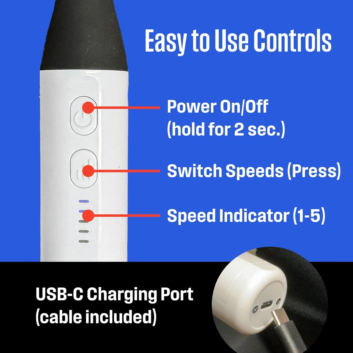 Long Handle Curved Massage Gun for Neck & Shoulder Pain - Image 3