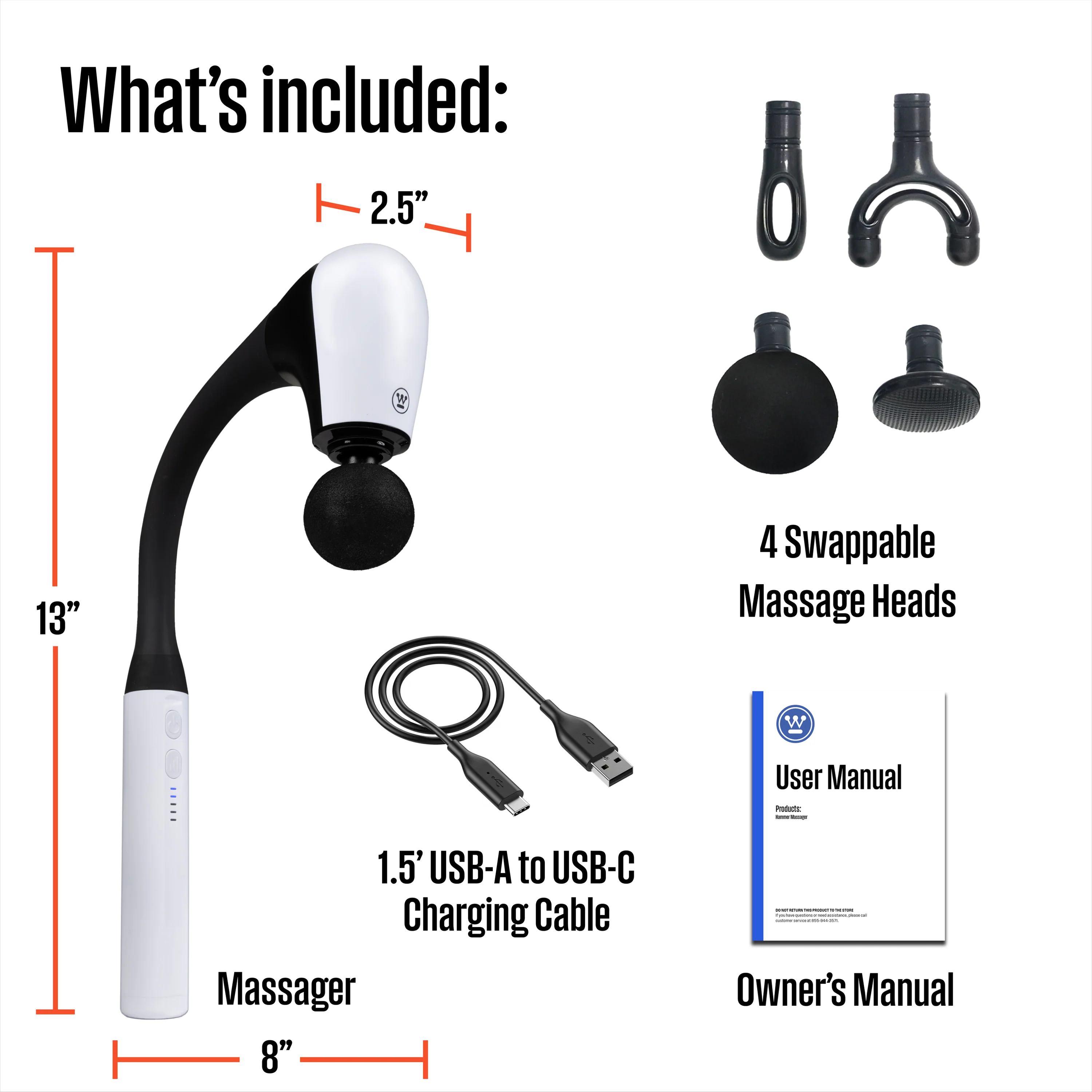 Long Handle Curved Massage Gun for Neck & Shoulder Pain - Image 7
