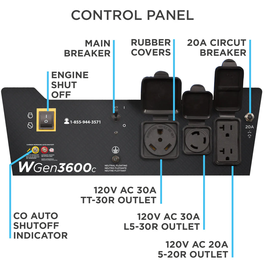 WGen3600c Generator with CO Sensor - Image 5